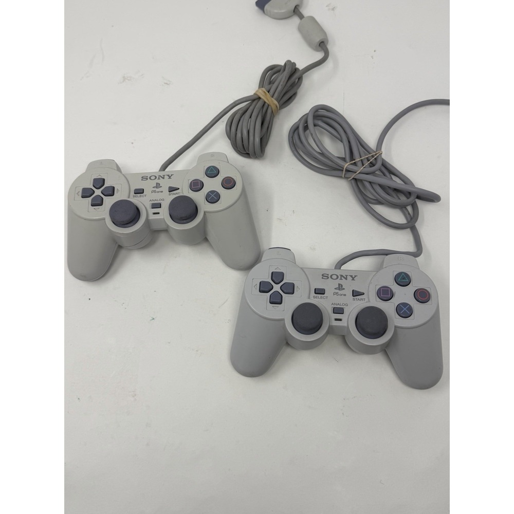 Sony PSone Analog Controller SCPH-110 PS1 Gray Good 2-Pack Wired‎ Gamepads